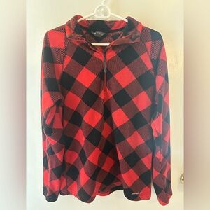 Red and Black Quarter Zip Fleece